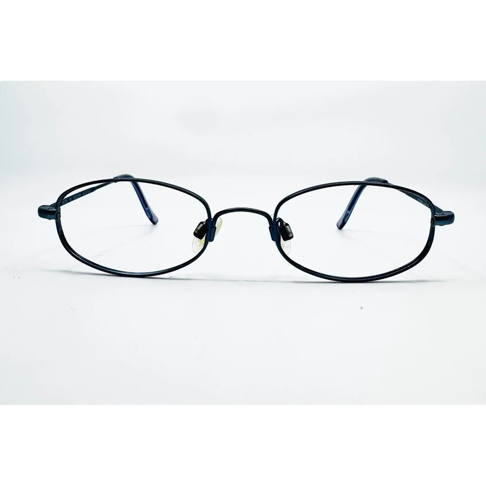 Flexon Eyeglasses Frames Unisex Slate Blue Oval Metal Marchon 46-18-130 36213